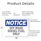 Signmission Off Road Diesel Fuel Only OSHA Notice Sign, Aluminum, 18in W x 12in L, 2PK OS-2PACK-NS-A-1218-L-16282 - alternate 5